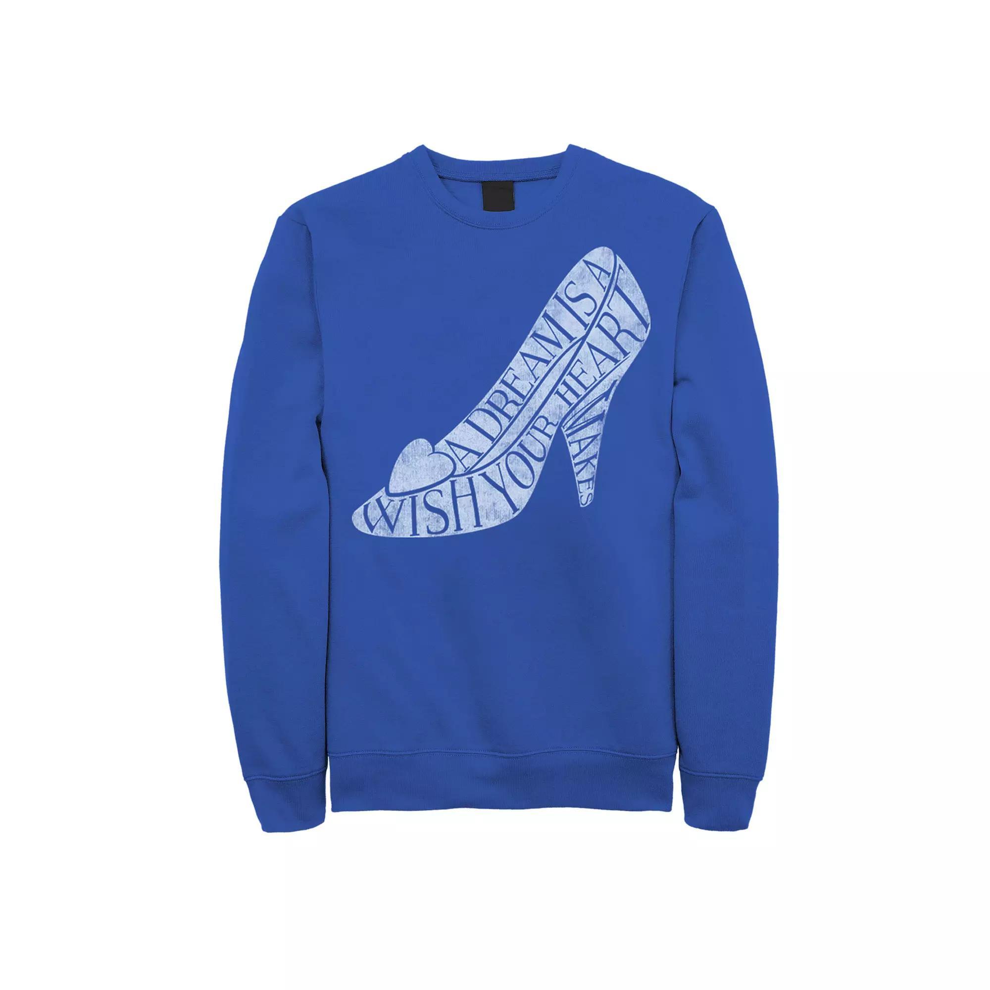 Men's Disney Cinderella Glass Slipper Quote Fill Sweatshirt, Size: XXL, Royal Product Image