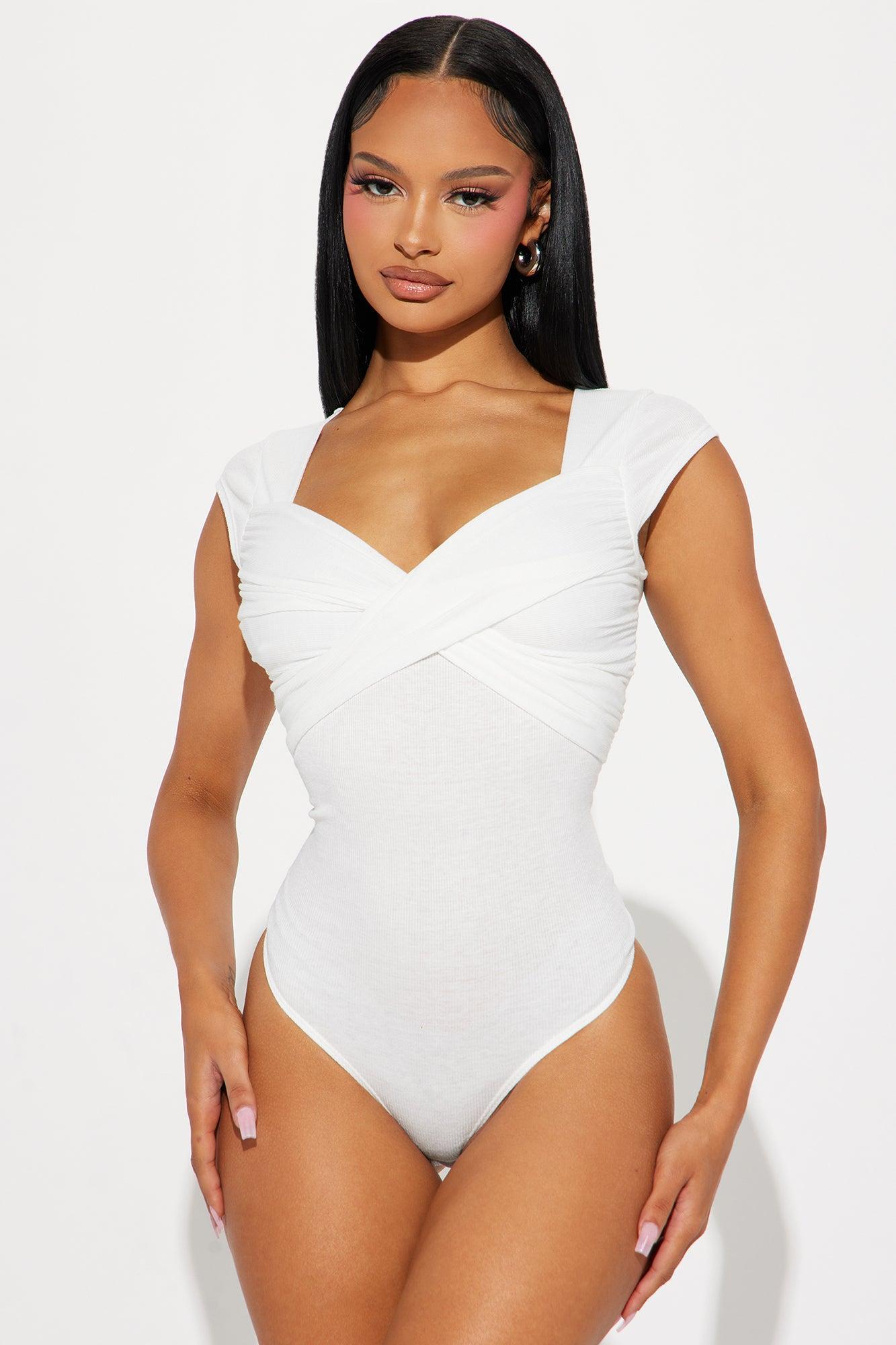 Don't Wait Up Short Sleeve Bodysuit - Ivory Product Image