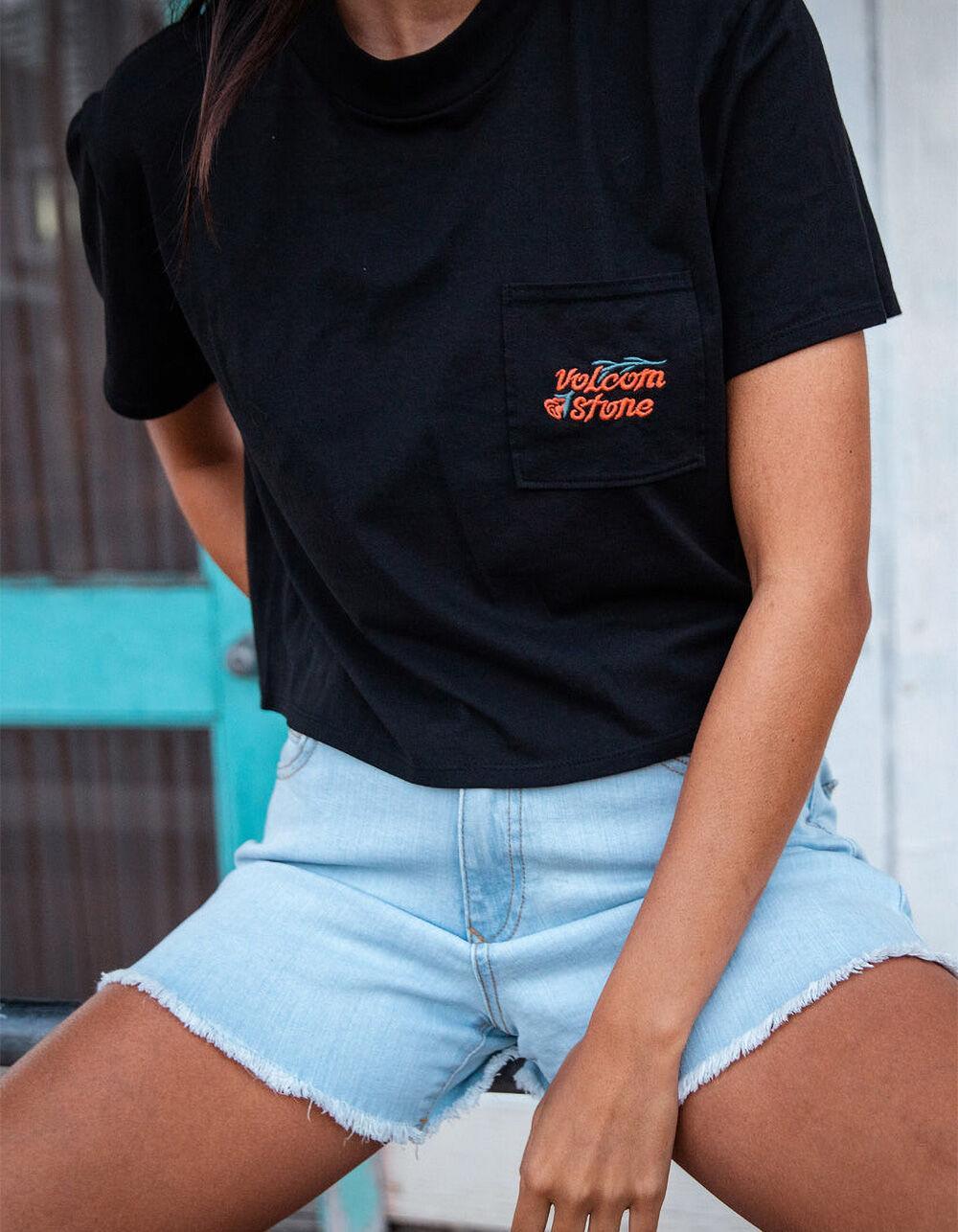 VOLCOM Pocket Dial Womens Pocket Tee - BLACK Product Image
