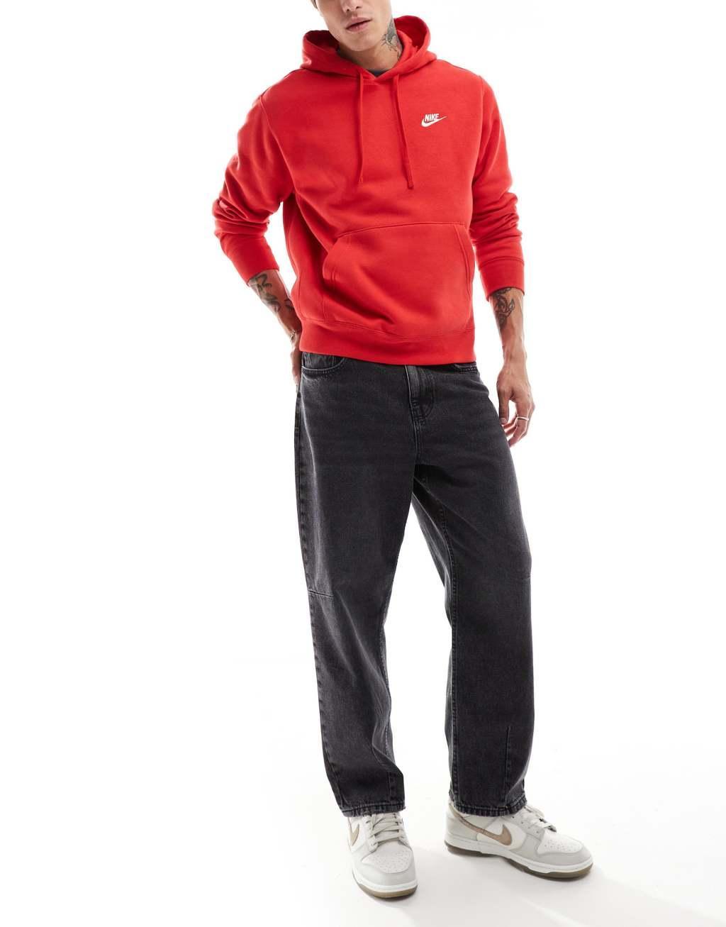 Nike Club unisex hoodie in red Product Image