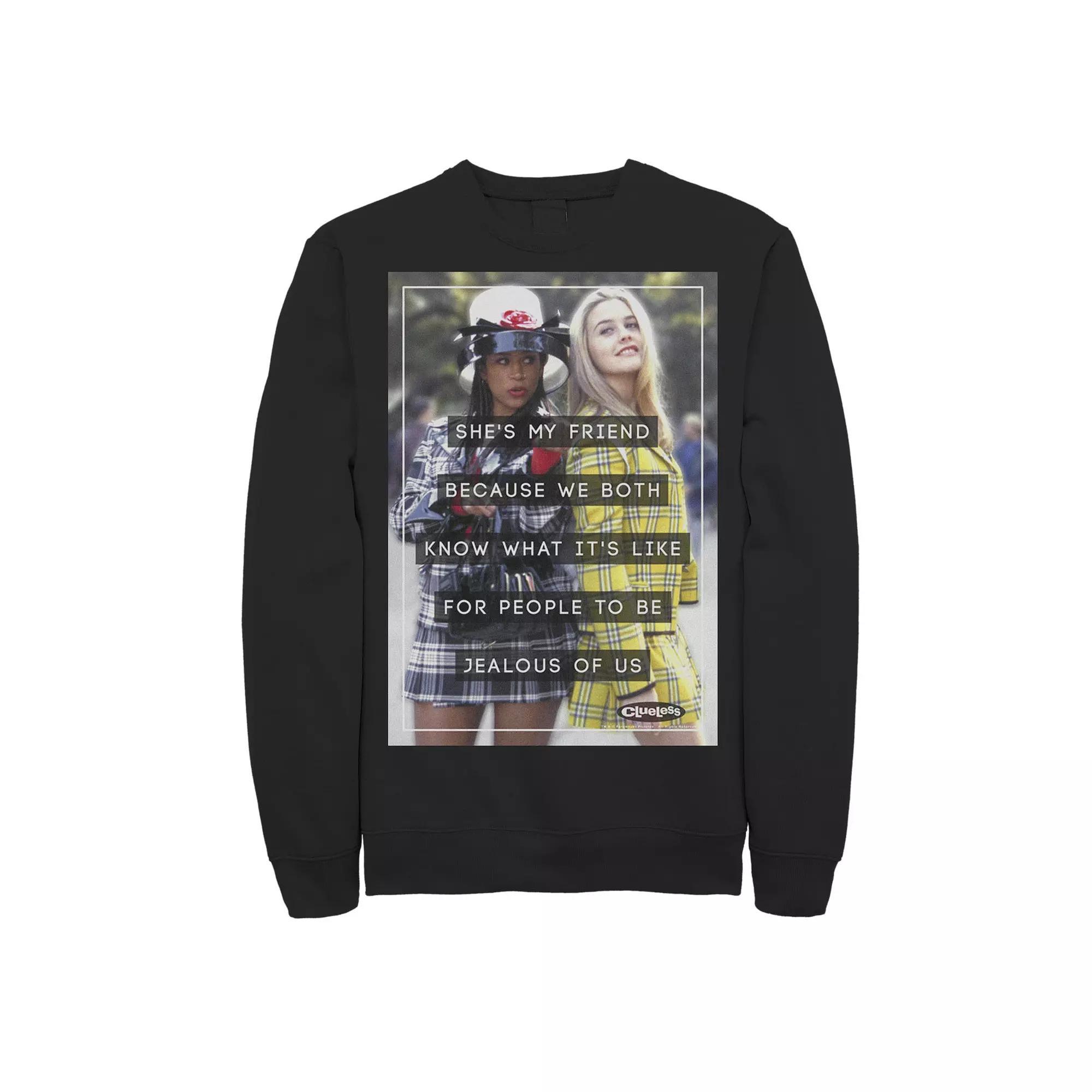 Men's Clueless Cher & Dionne She's My Friend Sweatshirt, Size: Large, Black Product Image