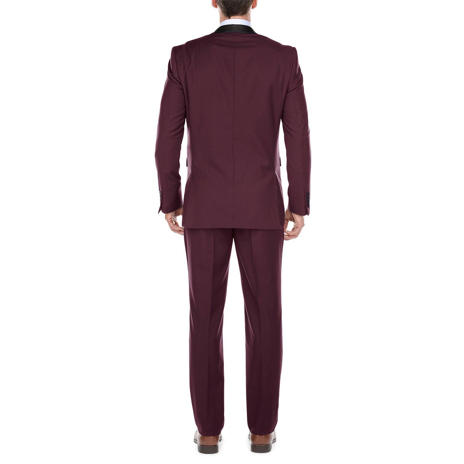 Burgundy 2 Piece Tuxedo Shawl Lapel Slim Fit Product Image