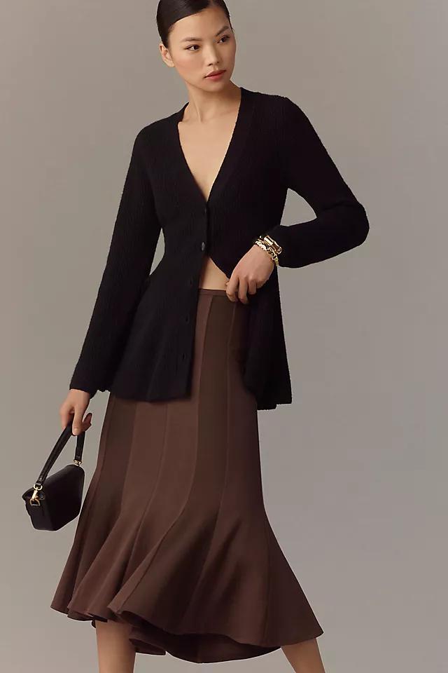 By Anthropologie Fluted Knit Pencil Midi Skirt Product Image