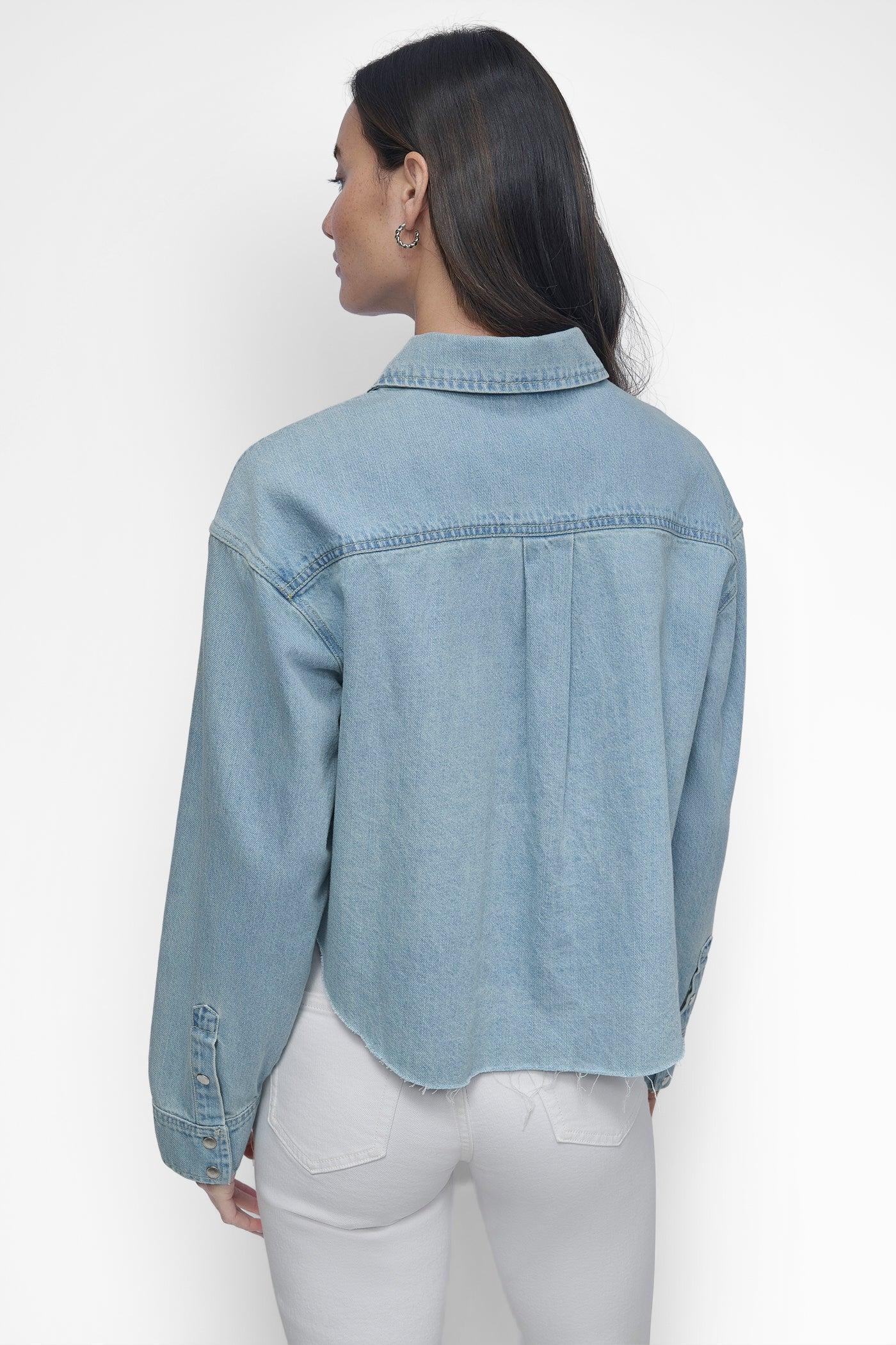 CROPPED DROP SHOULDER LOGO SHIRT Product Image