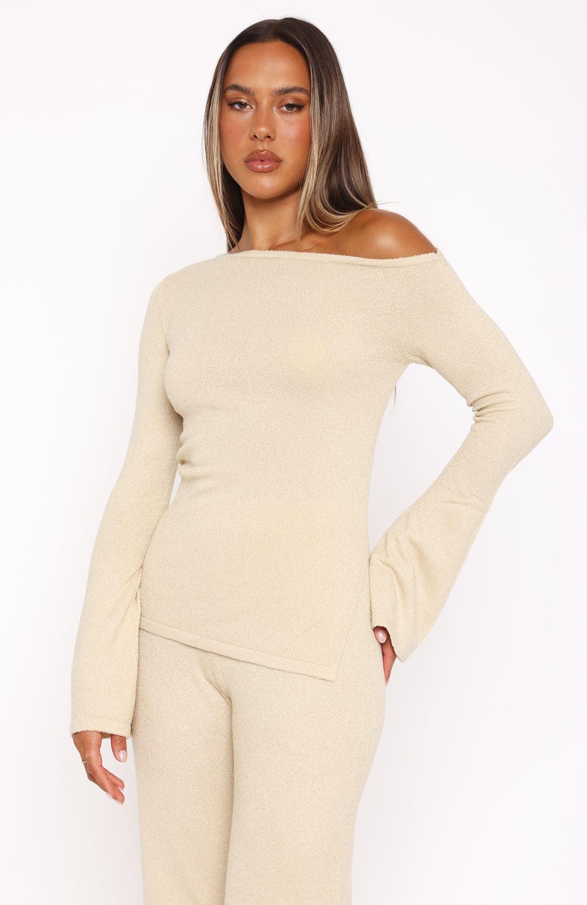 We'll Be Fine Long Sleeve Top Oat Product Image
