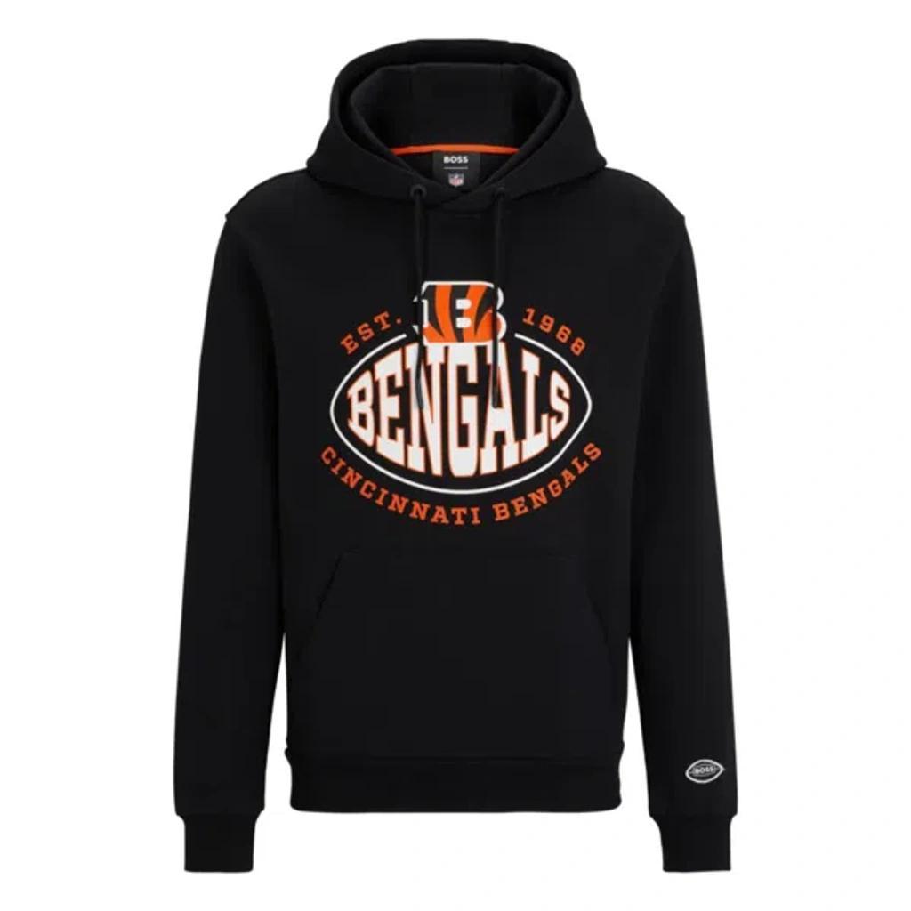 HUGO BOSS X Nfl Cotton-blend Hoodie With Collaborative Branding In Black Product Image