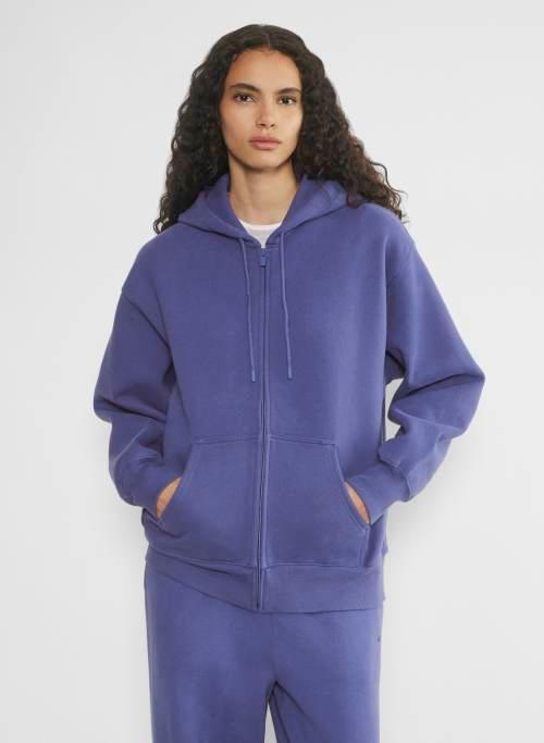 cozy fleece boyfriend zip hoodie Product Image