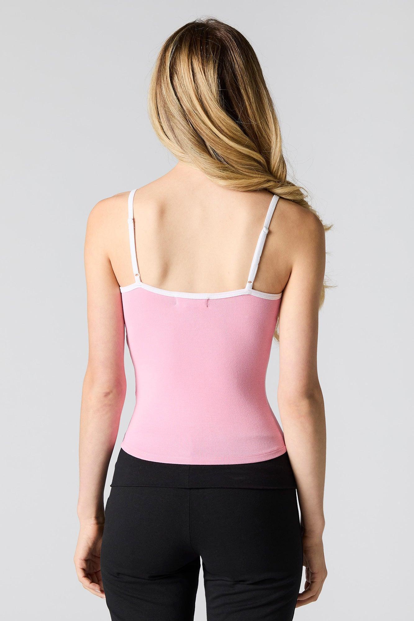 Ribbed Lace Contrast Trim Cami Female Product Image