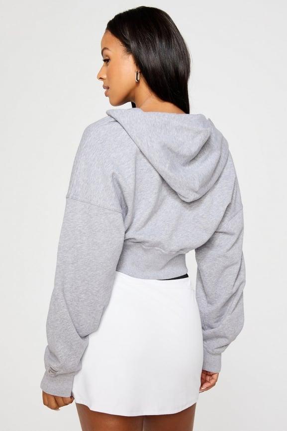 Year Round Terry Cropped Full-Zip Hoodie Product Image