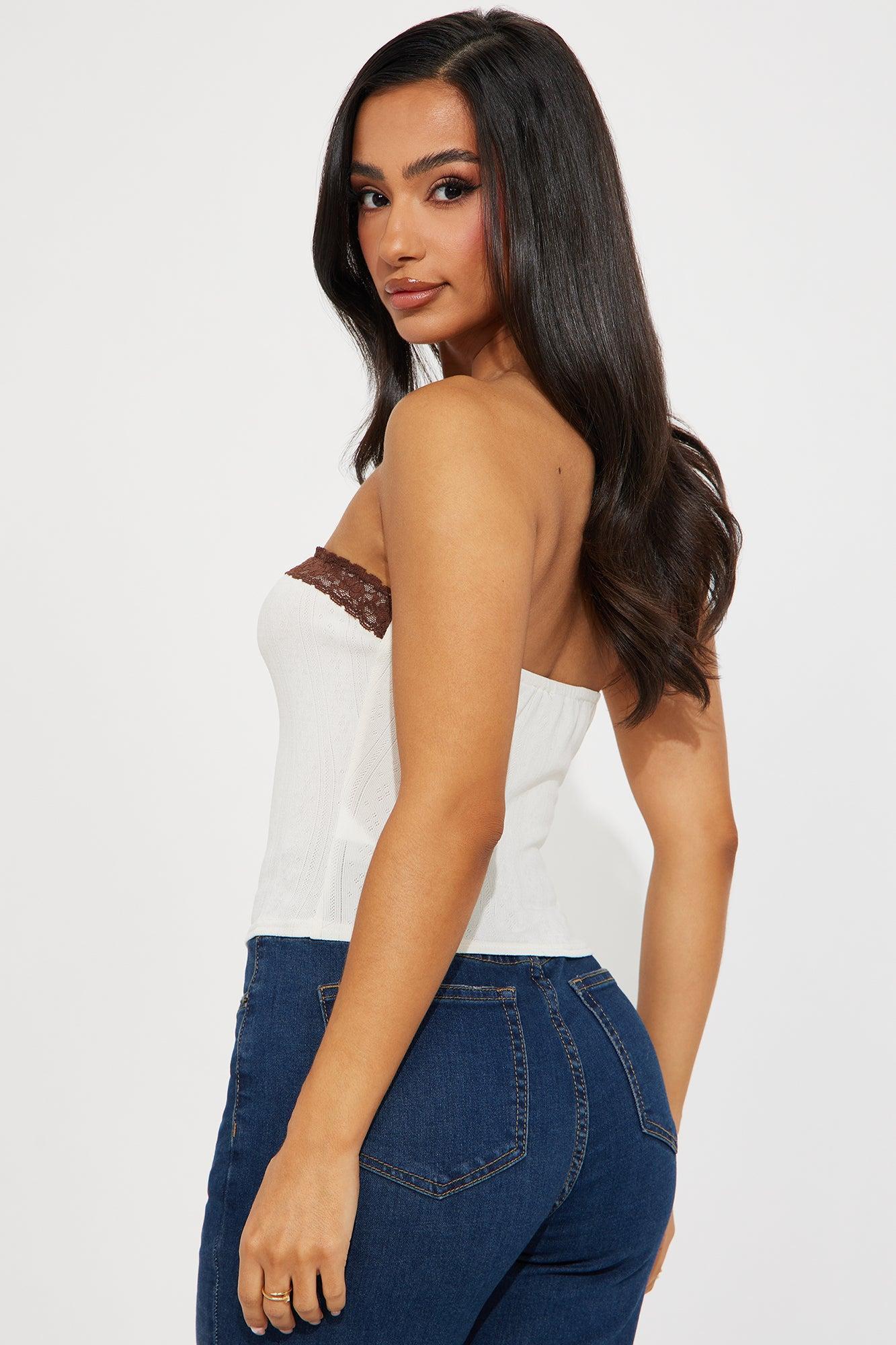 Girly Pointelle Tube Top - Cream/combo Product Image