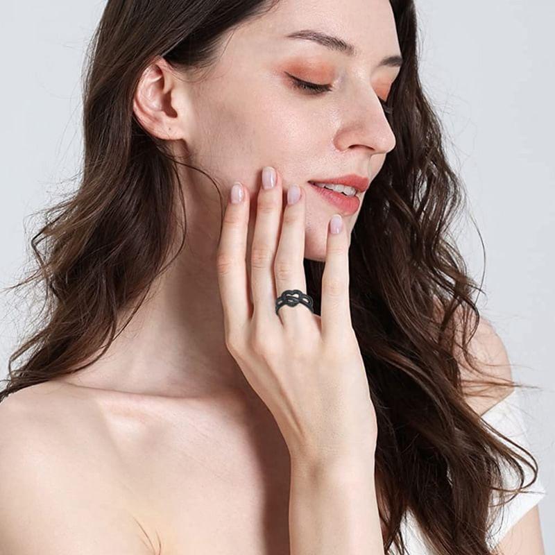 Heart Layered Stainless Steel Open Ring Product Image