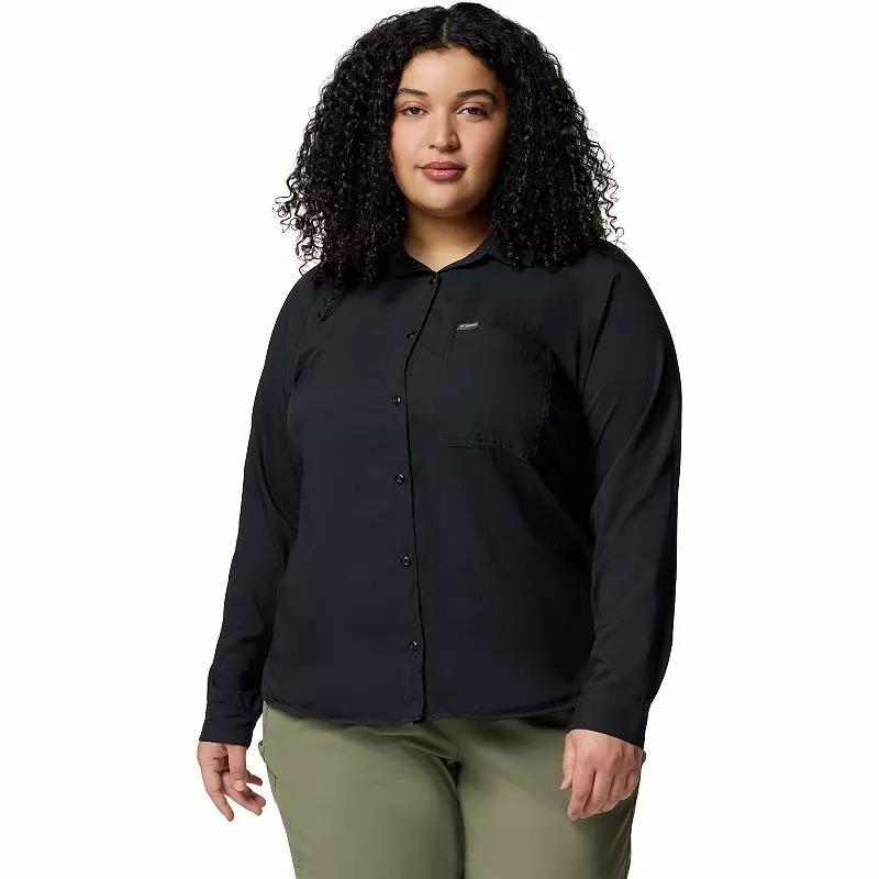 Plus Size Columbia Anytime Lite Button-Front Shirt, Women's, Size: 1XL, Alpenglow Product Image