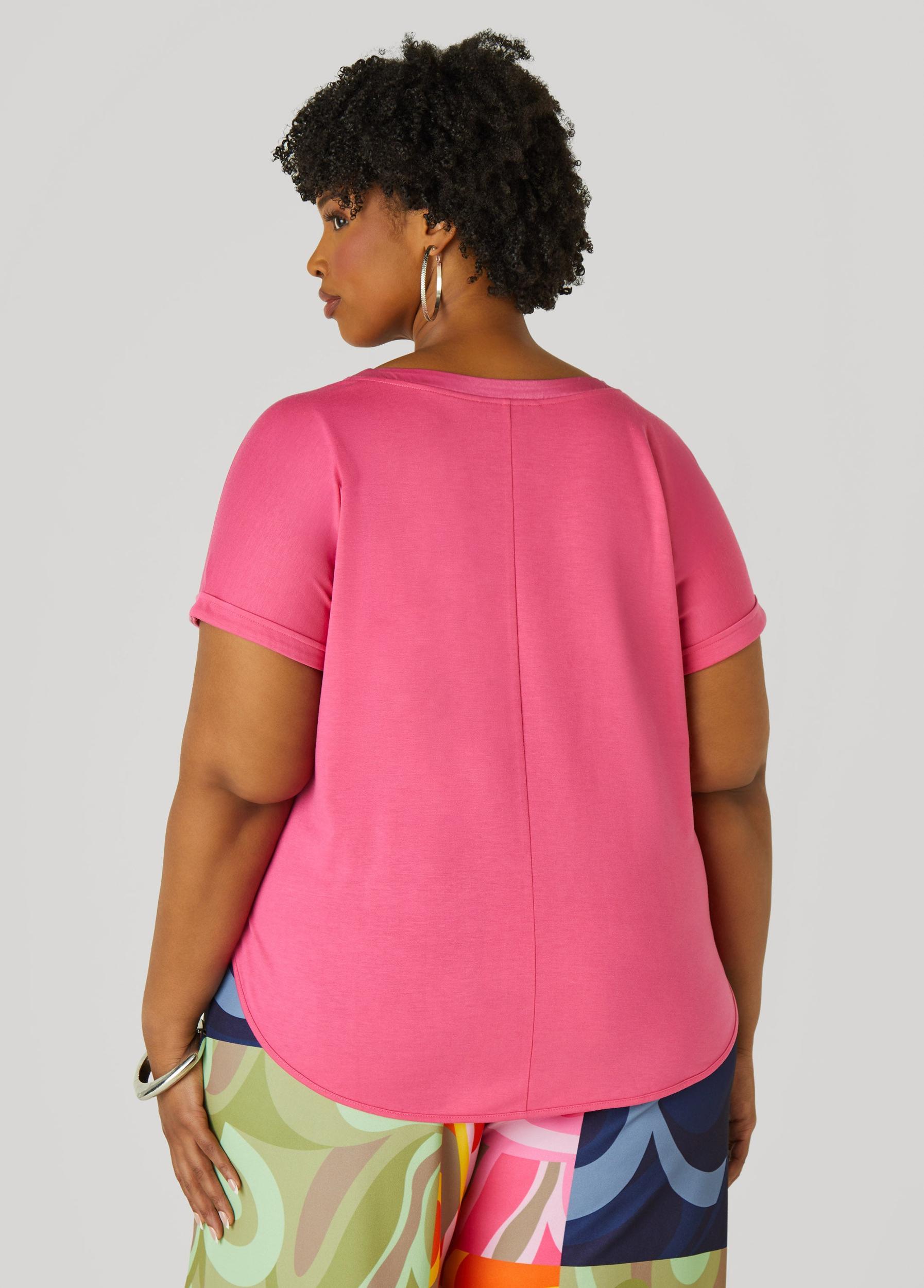 Satin Trimmed French Terry Tee Product Image
