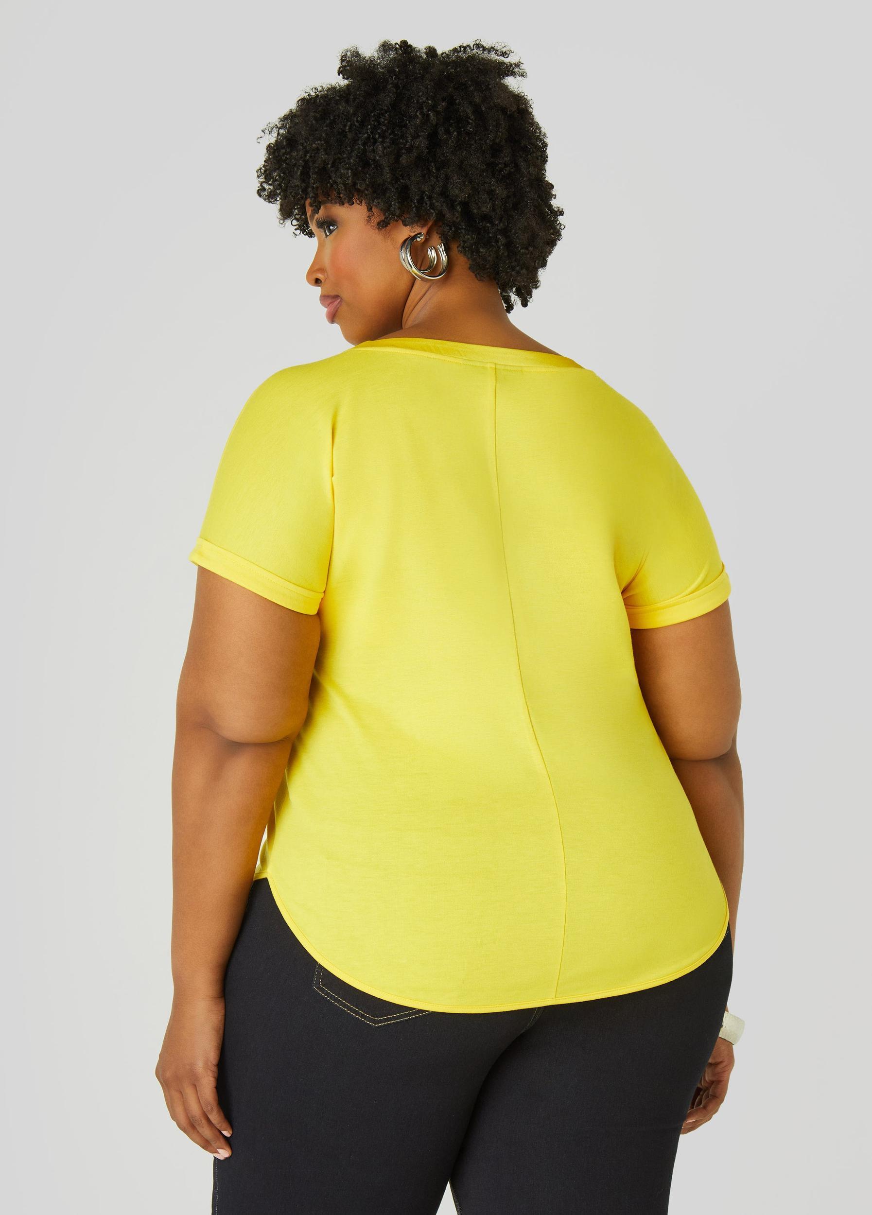 Satin Trimmed French Terry Tee Product Image