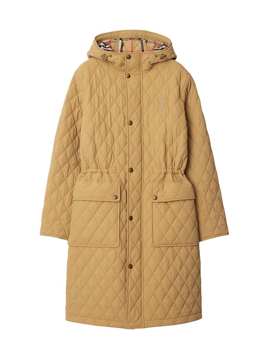 Womens Quilted Hooded Long-Sleeve Parka Product Image