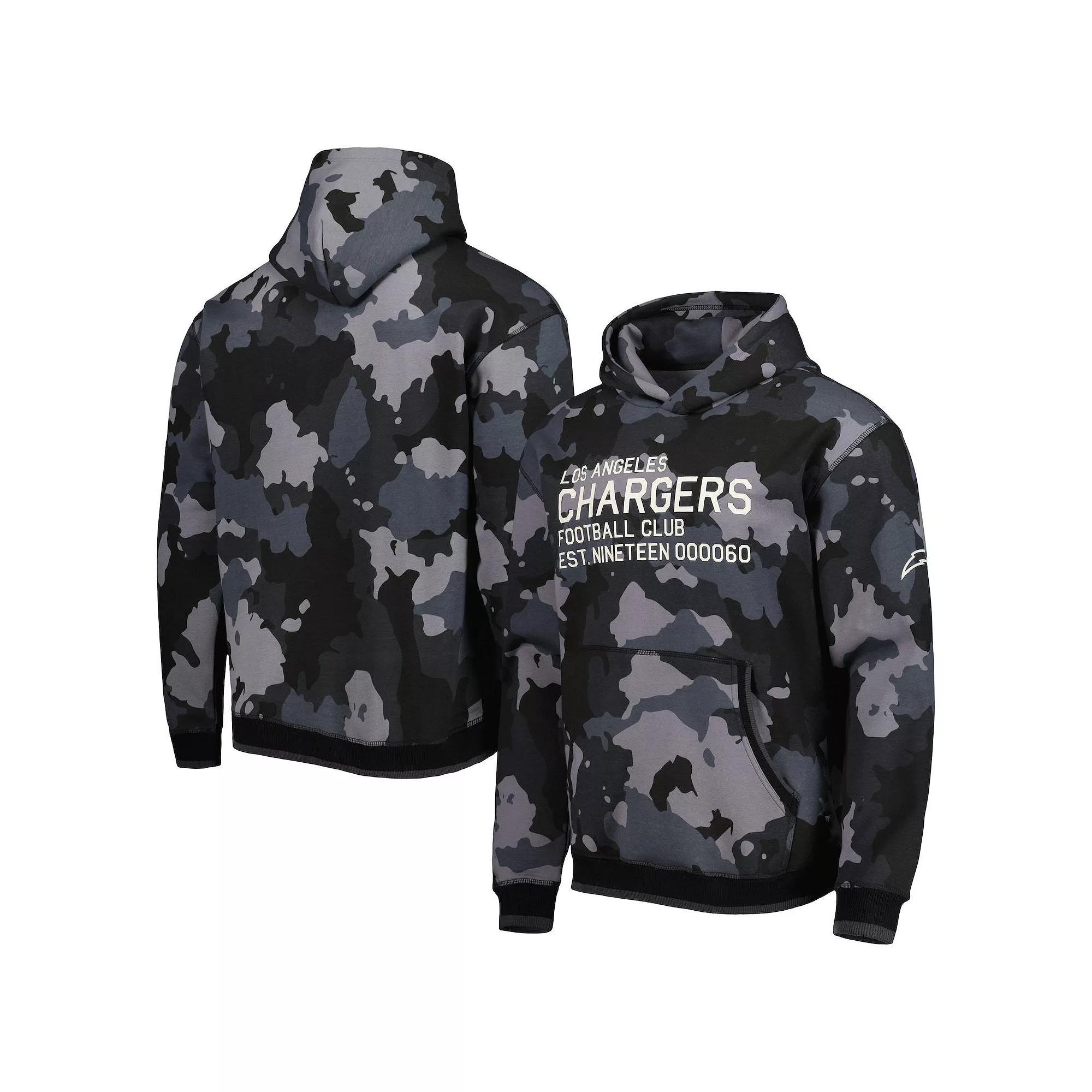 Men's The Wild Collective Black Los Angeles Chargers Camo Pullover Hoodie, Size: Medium Product Image
