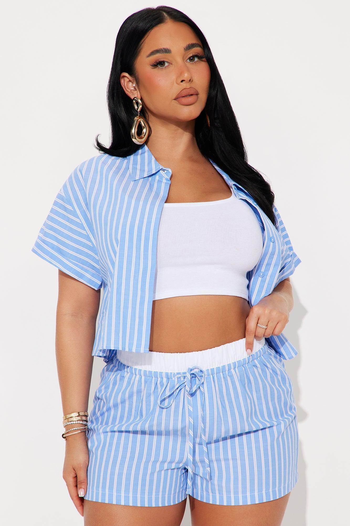 Boxer Era Striped Short Set - Blue/combo Product Image