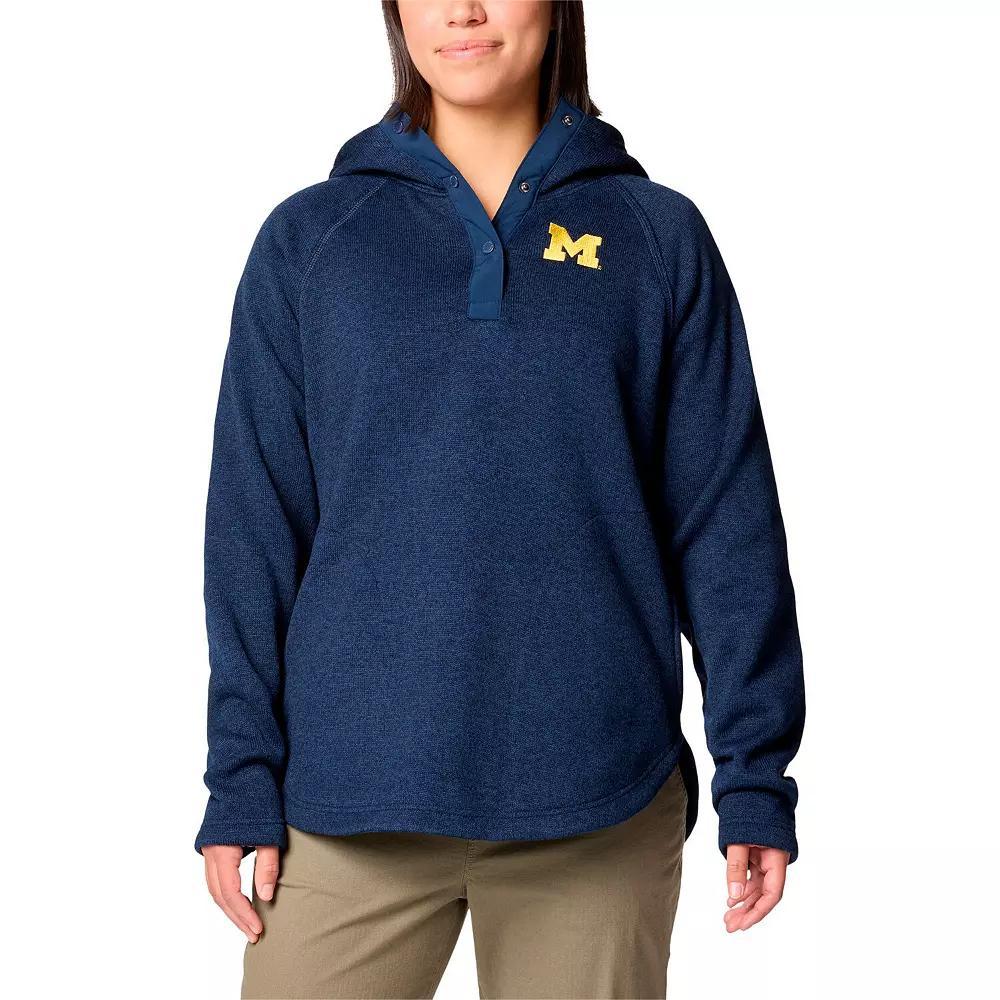 Women's Columbia Navy Michigan Wolverines Sweater Weather Fleece Lined Pullover Hoodie, Size: XS, Blue Product Image