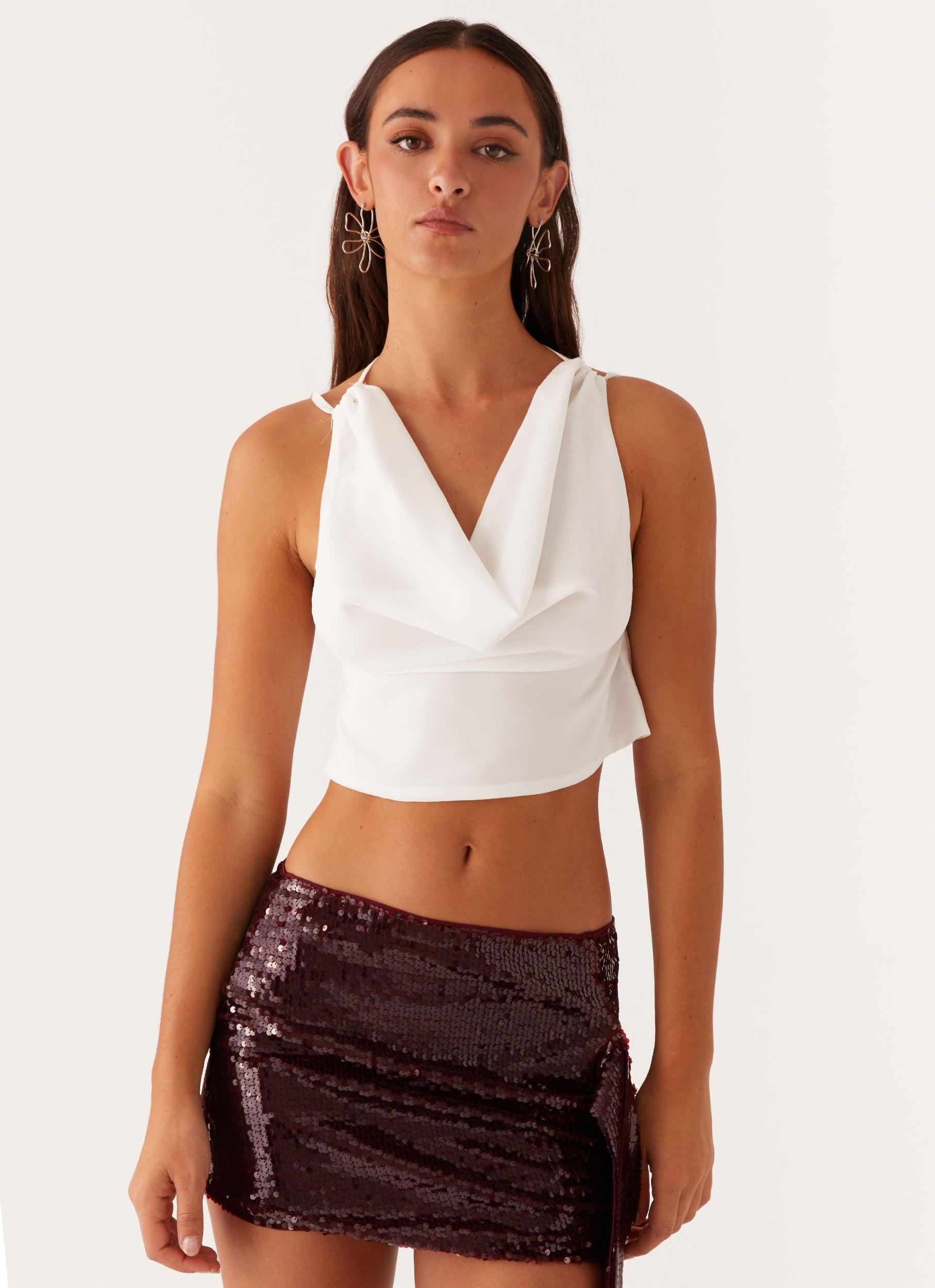Suki Halter Top - White Product Image
