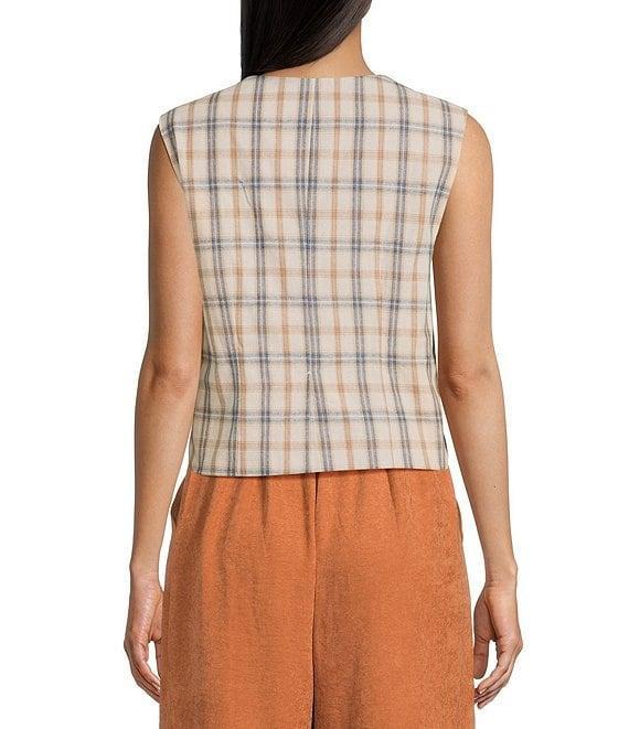 Sadie & Sage Plaid Button Front Vest Product Image