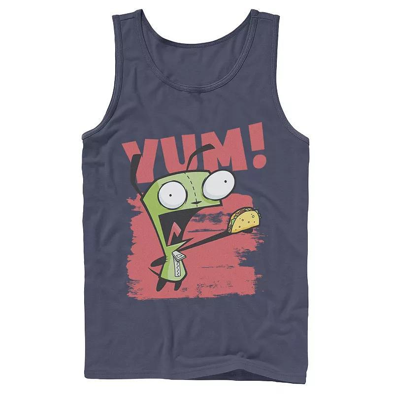 Men's Nickelodeon Invader Zim Gir Screaming Yum! Taco Portrait Graphic Graphic Tank Top, Size: Small, Blue Product Image