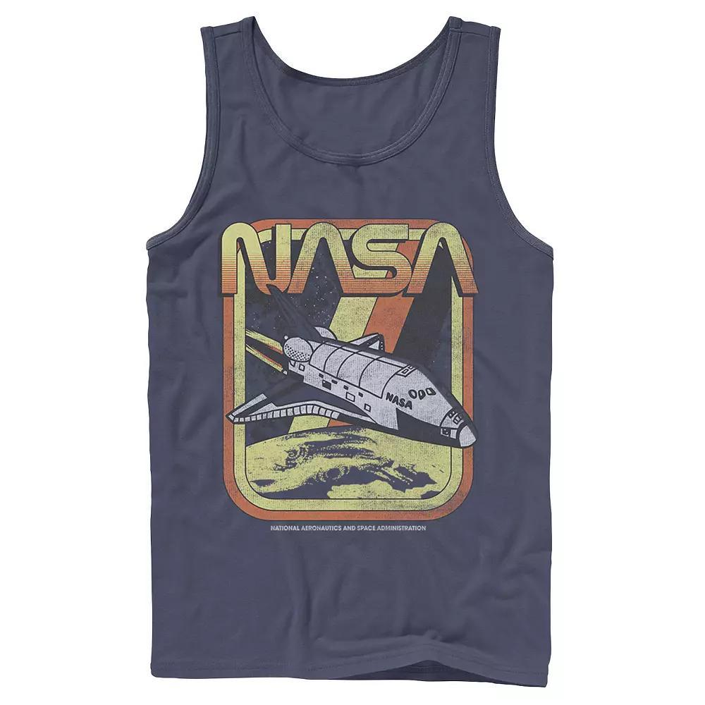 Men's NASA Retro Rocket Poster Graphic Tank Top, Size: Small, Blue Product Image