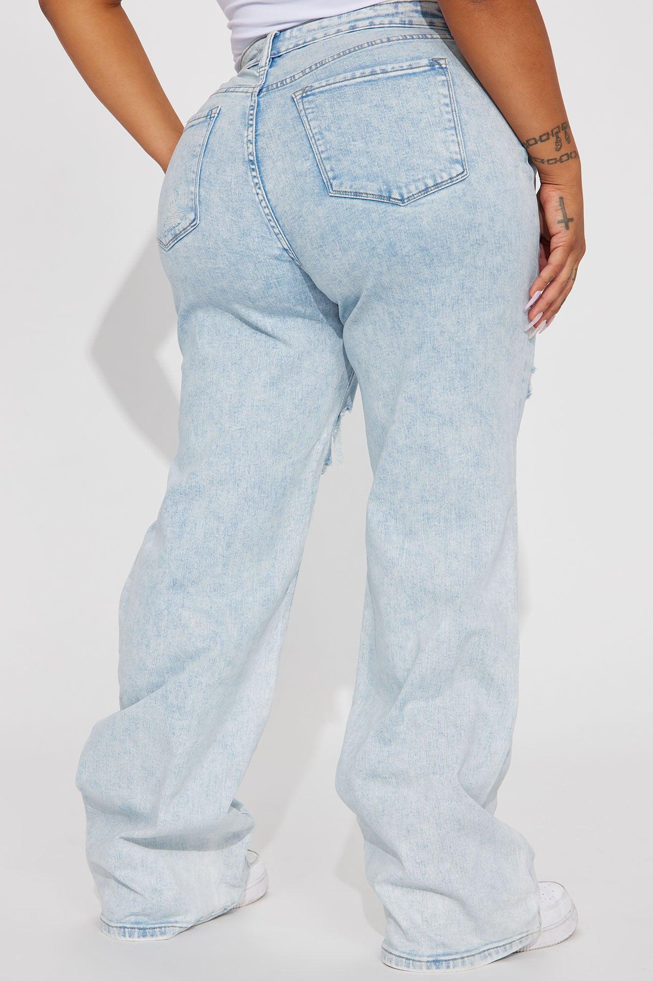 Remi Ripped Stretch Baggy Jeans - Vintage Wash Product Image