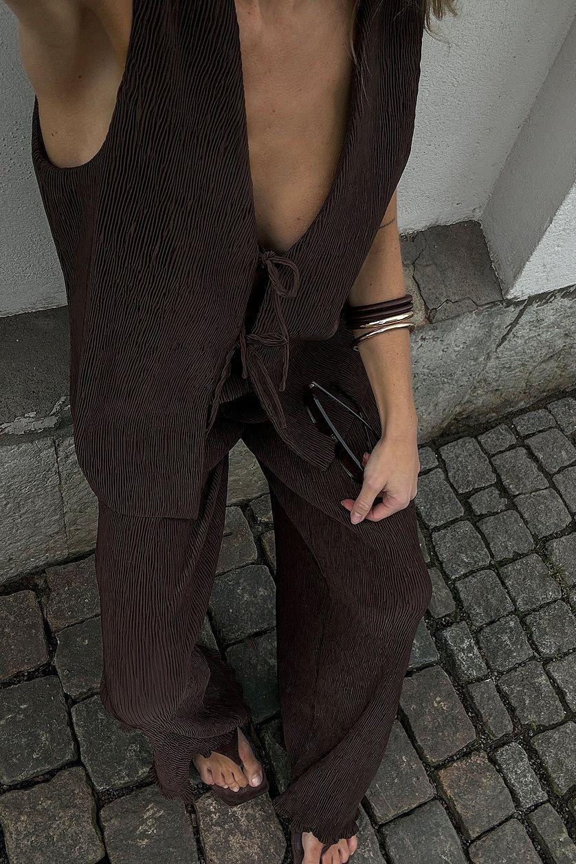 Structured Mid Waist Pants Product Image