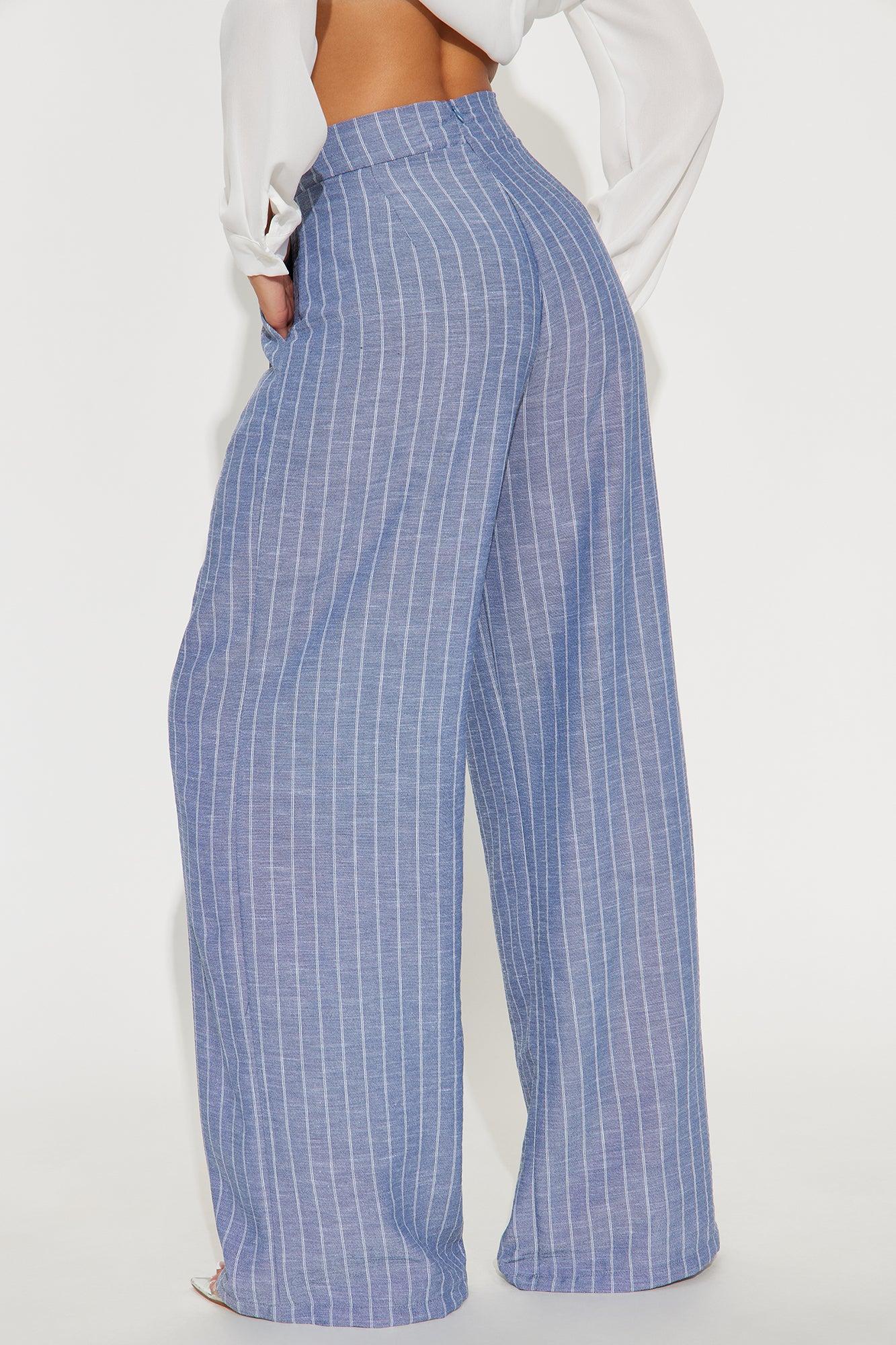 Graciella Pinstripe Trouser - Navy Product Image