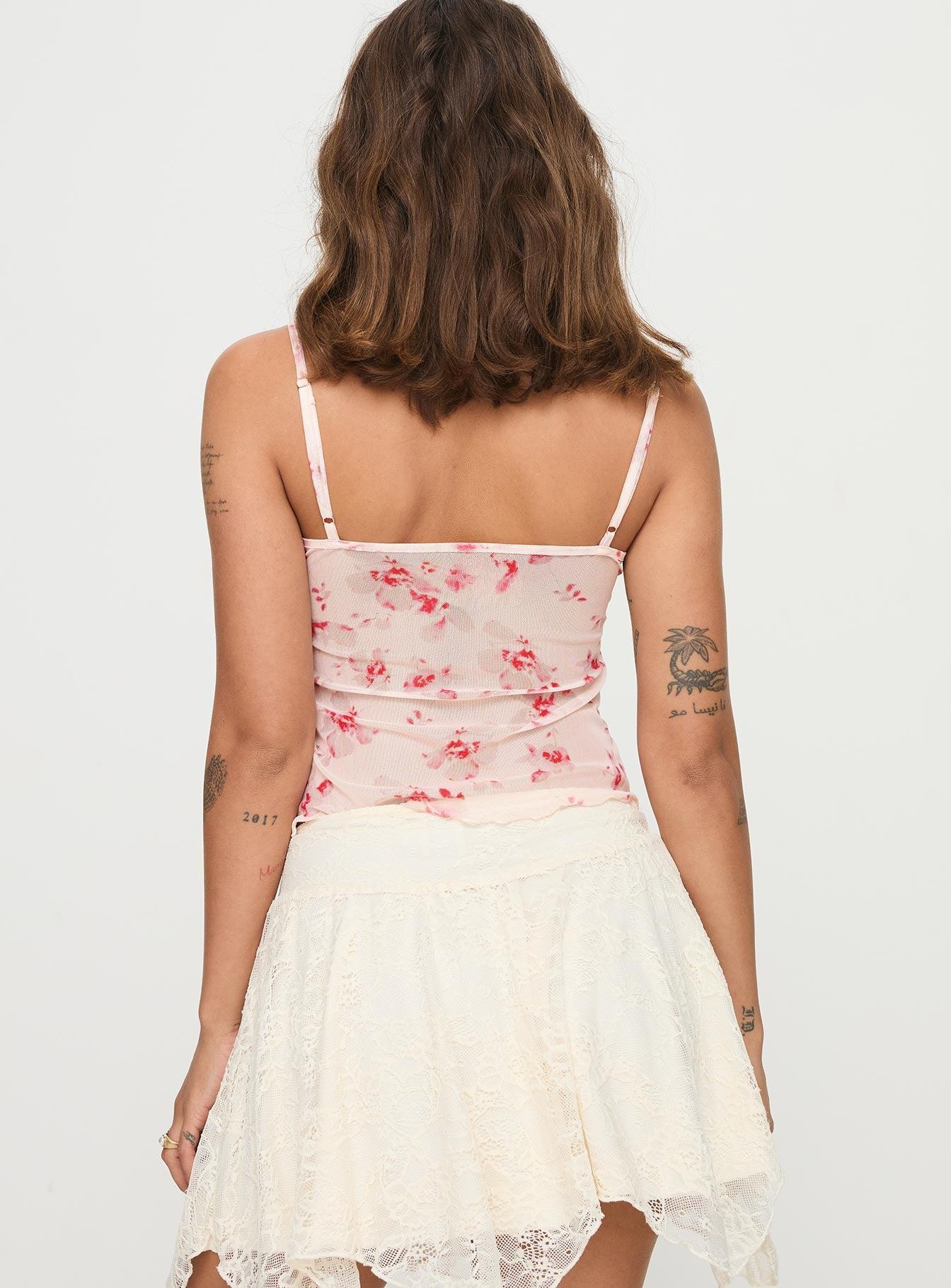 Emrys Top Beige / Red Floral Product Image