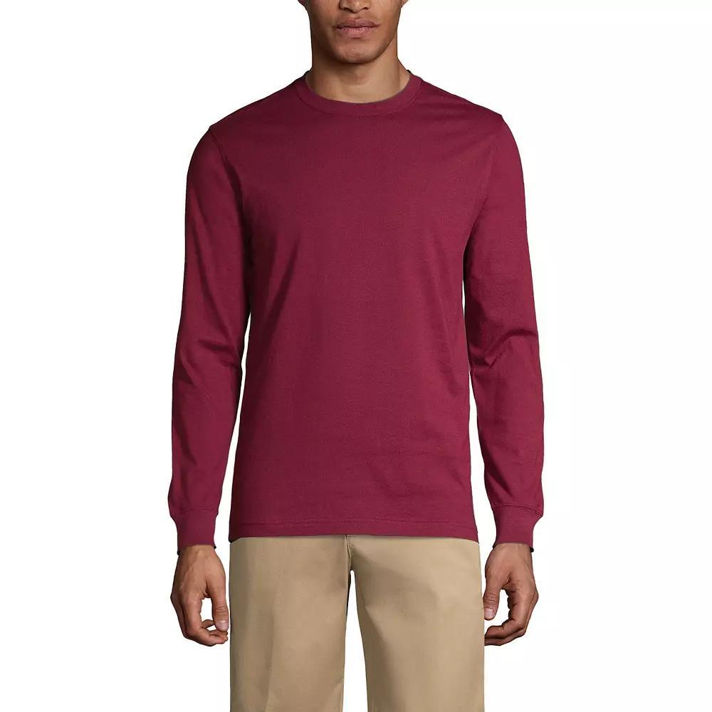 Men's Lands' End Essential Long Sleeve School Uniform T-shirt, Size: Medium, Red Product Image