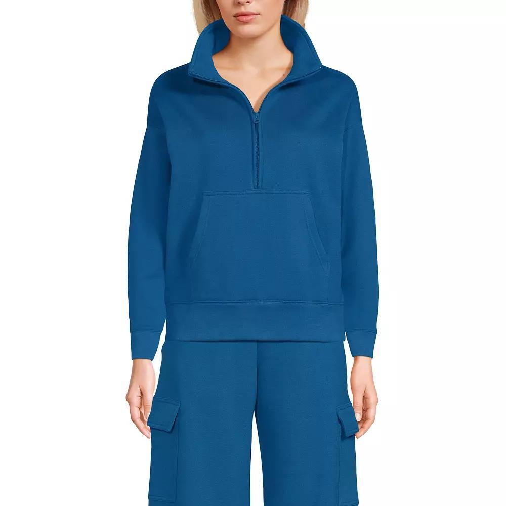 Women's Lands' End Modern Fit Half-Zip Sweatshirt, Size: Large, Twilight Blue Product Image