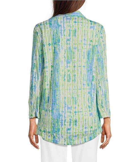 Ali Miles Petite Size Green Abstract Print Button Front Tank Set Product Image