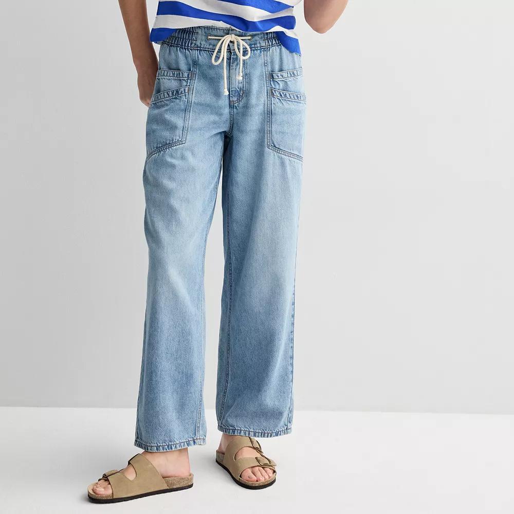 Women's Sonoma Goods For Life® Denim Easy Pants, Size: XXL, Medium Blue Product Image