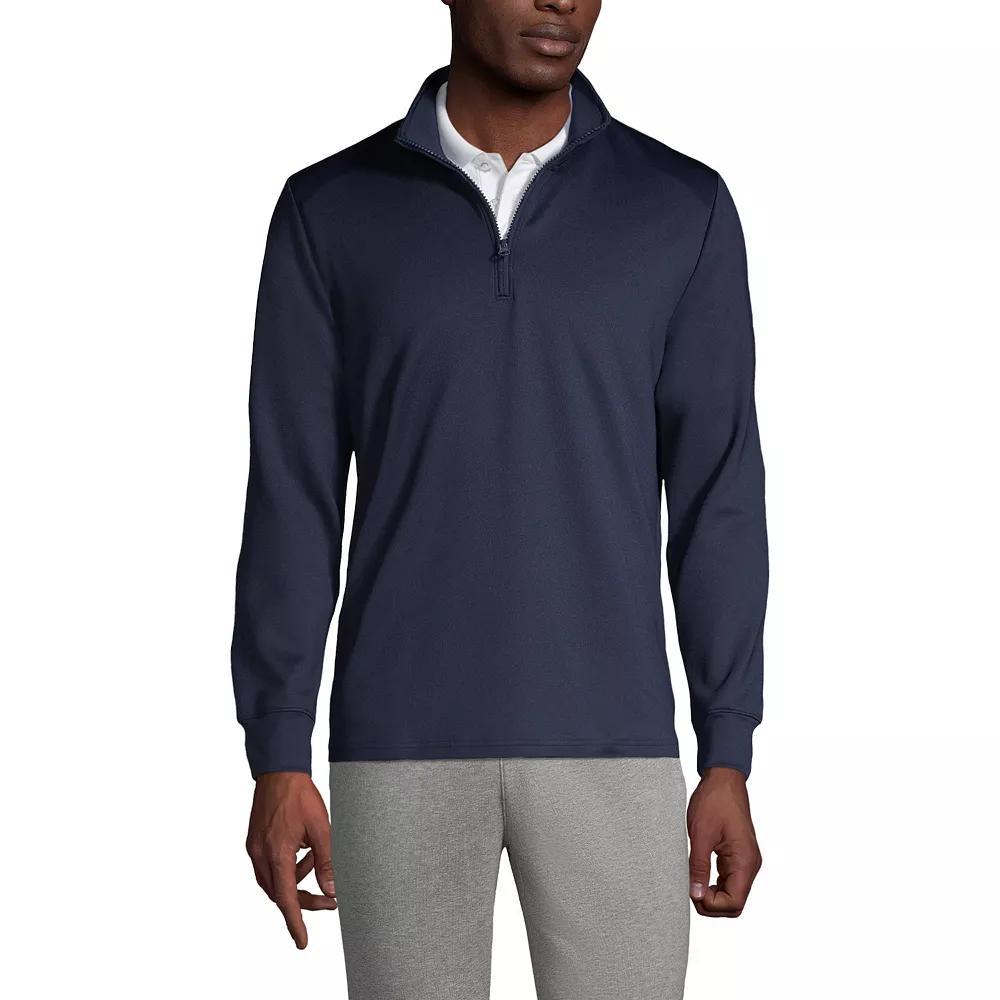 Men's Lands' End School Uniform Quarter Zip Pullover Sweatshirt, Size: Large, Red Product Image