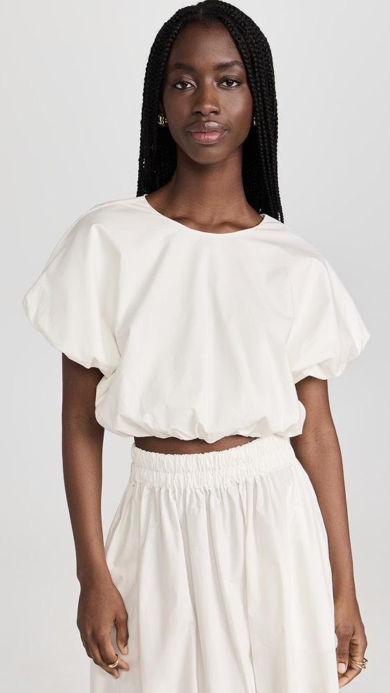 MIKOH Opihi Bubble Sleeve Crop Top | Shopbop Product Image