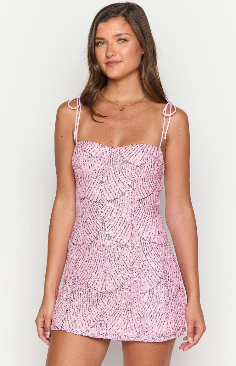 Penny Lane Pink Sequin Mini Dress Girls Product Image