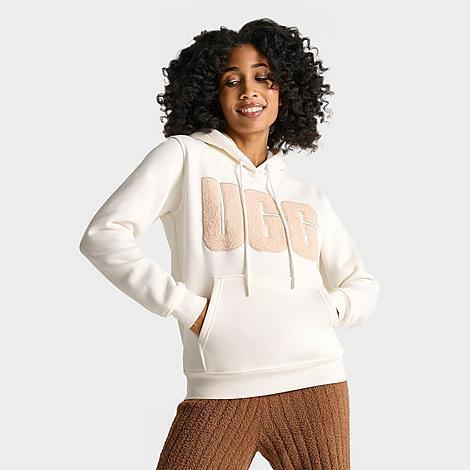 Womens Rey Fuzzy Logo Cotton-Blend Hoodie Product Image