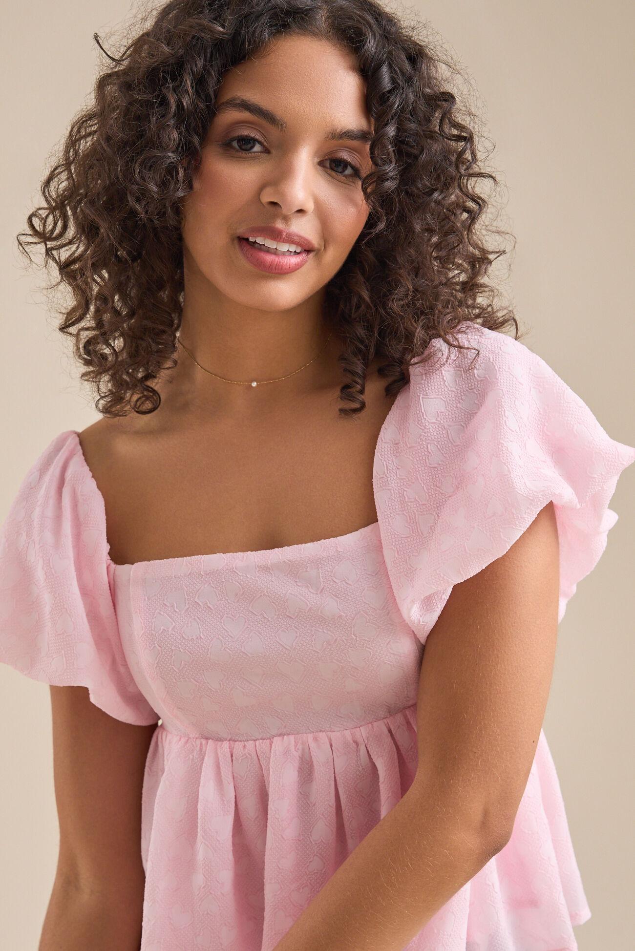 Anne Textured Heart Babydoll Top Product Image