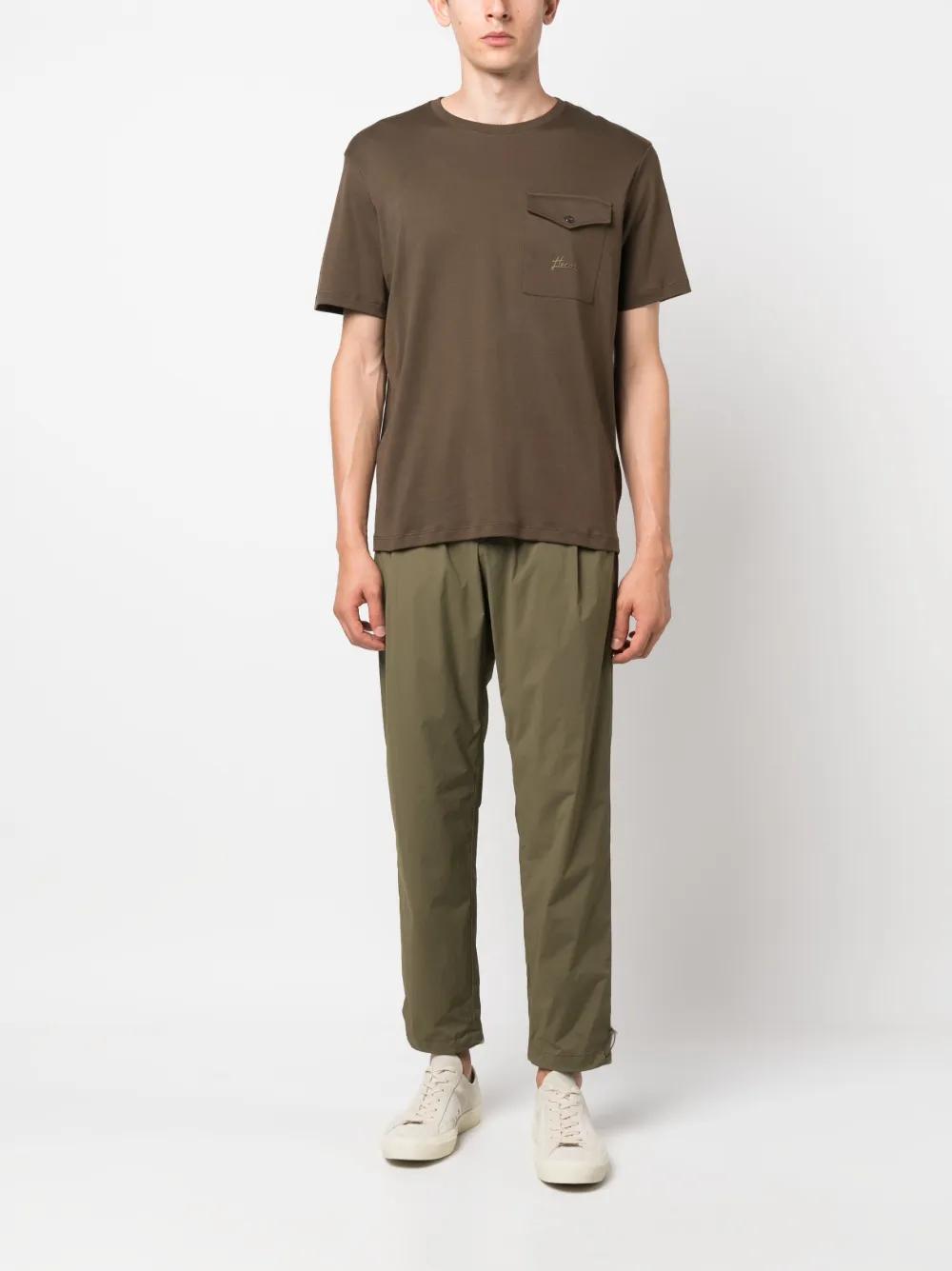 HERNO Drawstring Straight-leg Trousers In Green Product Image