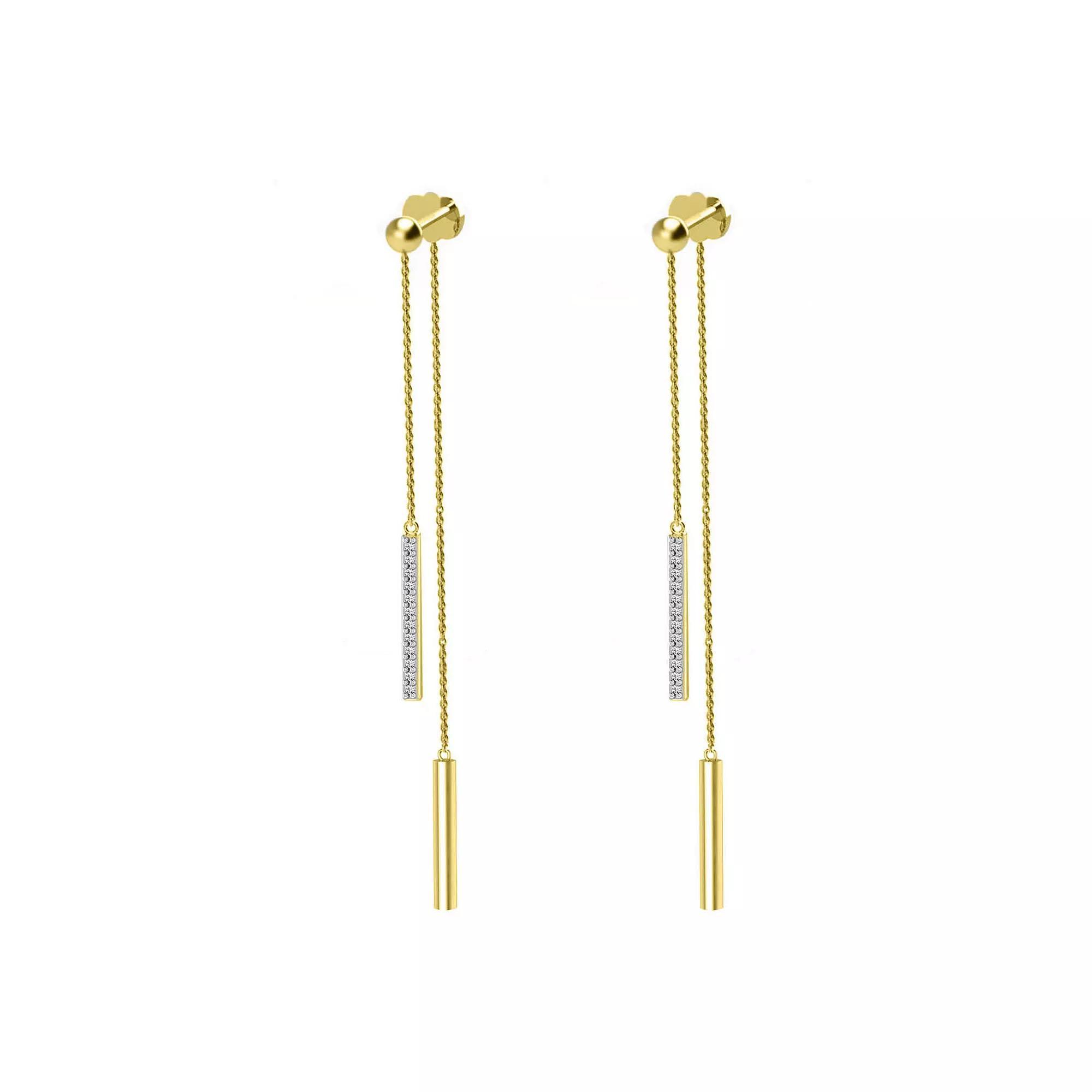10k Gold Diamond Drop Earrings, Women's Product Image