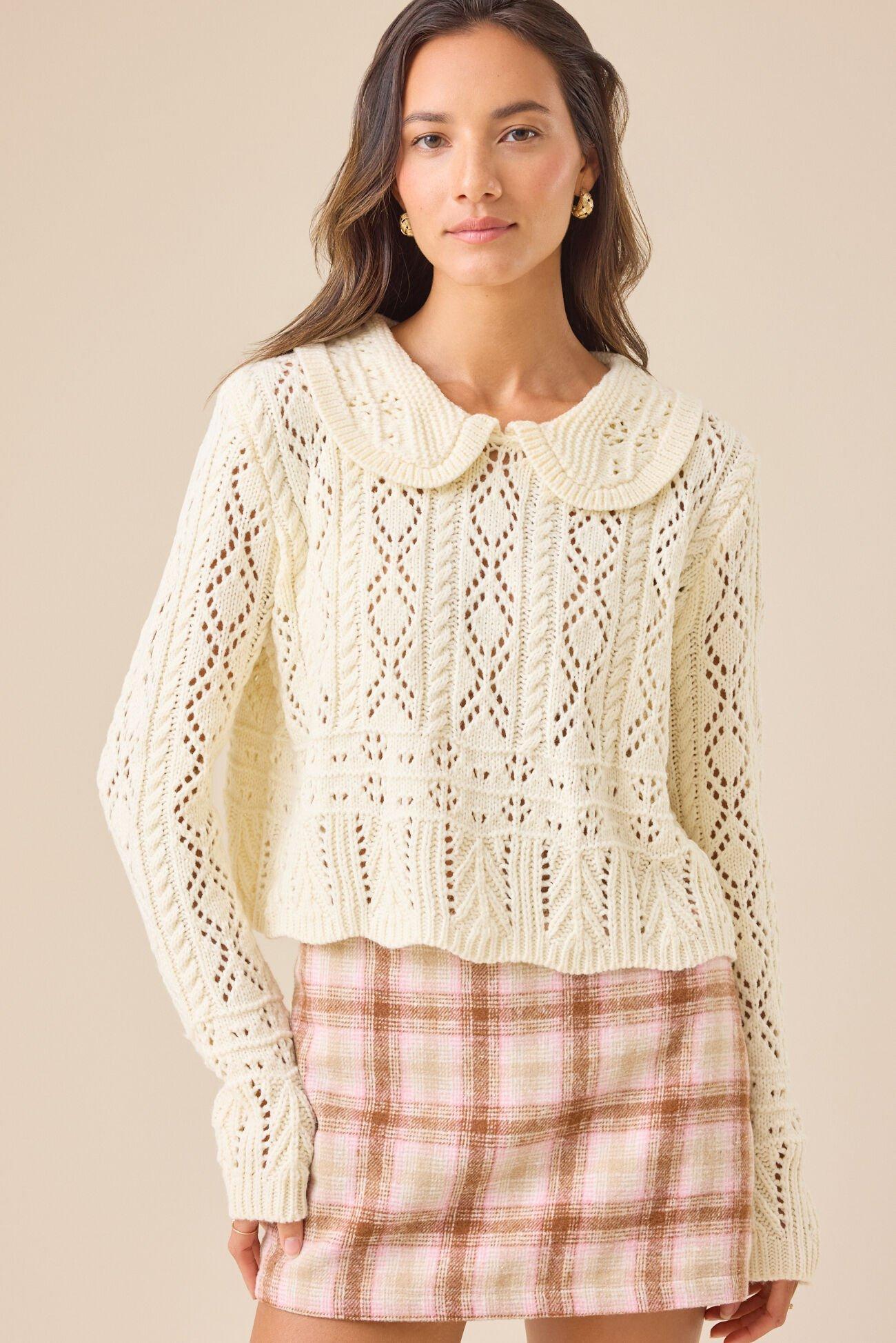 Hattie Crochet Sweater Product Image