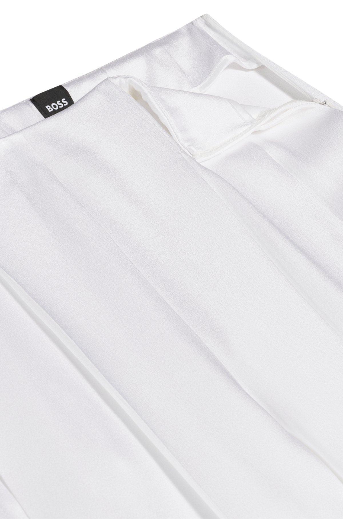 BOSS - Relaxed-fit trousers with front pleats - White Product Image