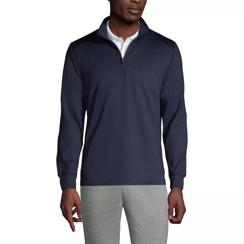 Men's Lands' End School Uniform Quarter Zip Pullover Sweatshirt, Size: Large, Red Product Image