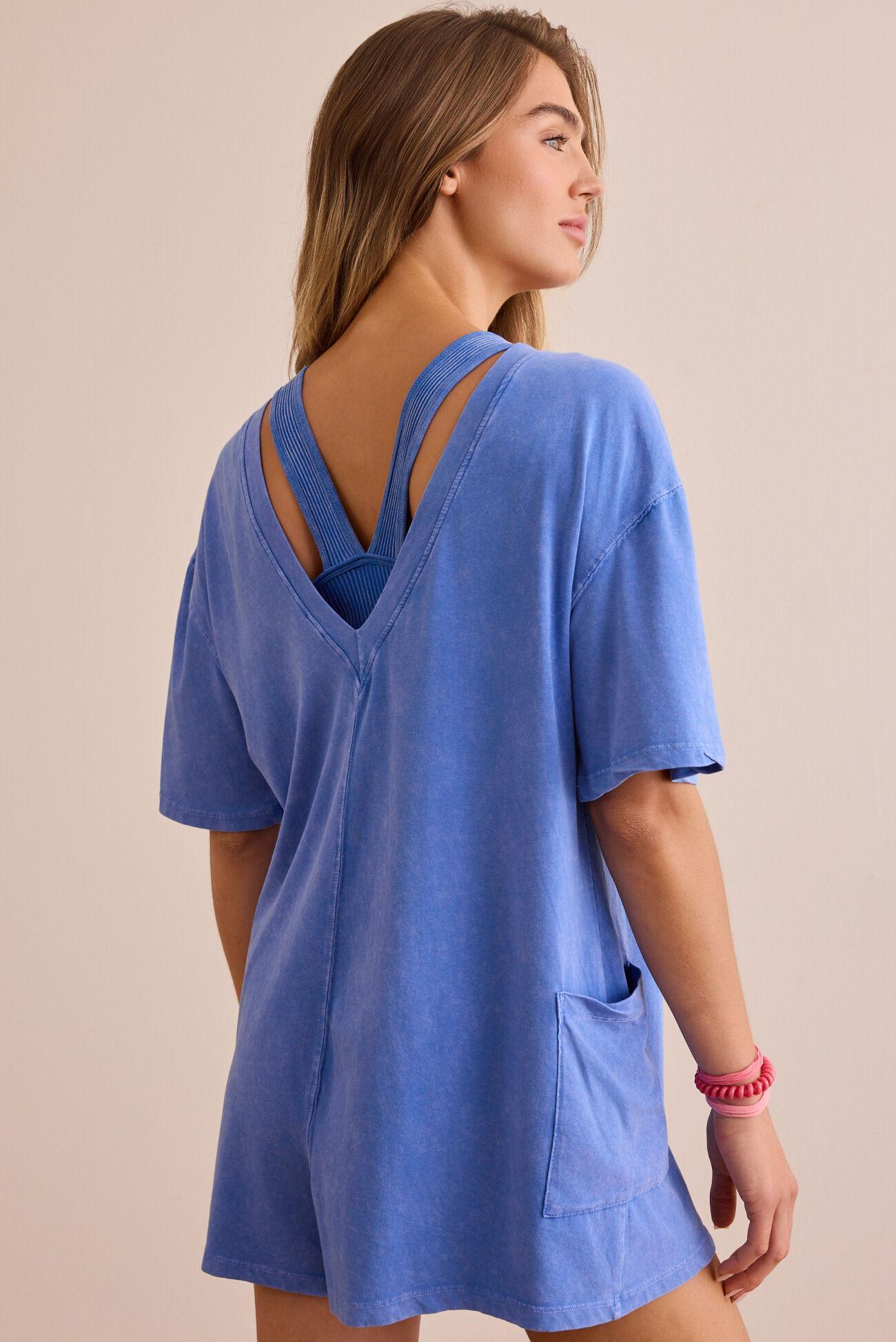 Hang Tough Washed Reversible Tee Romper Product Image