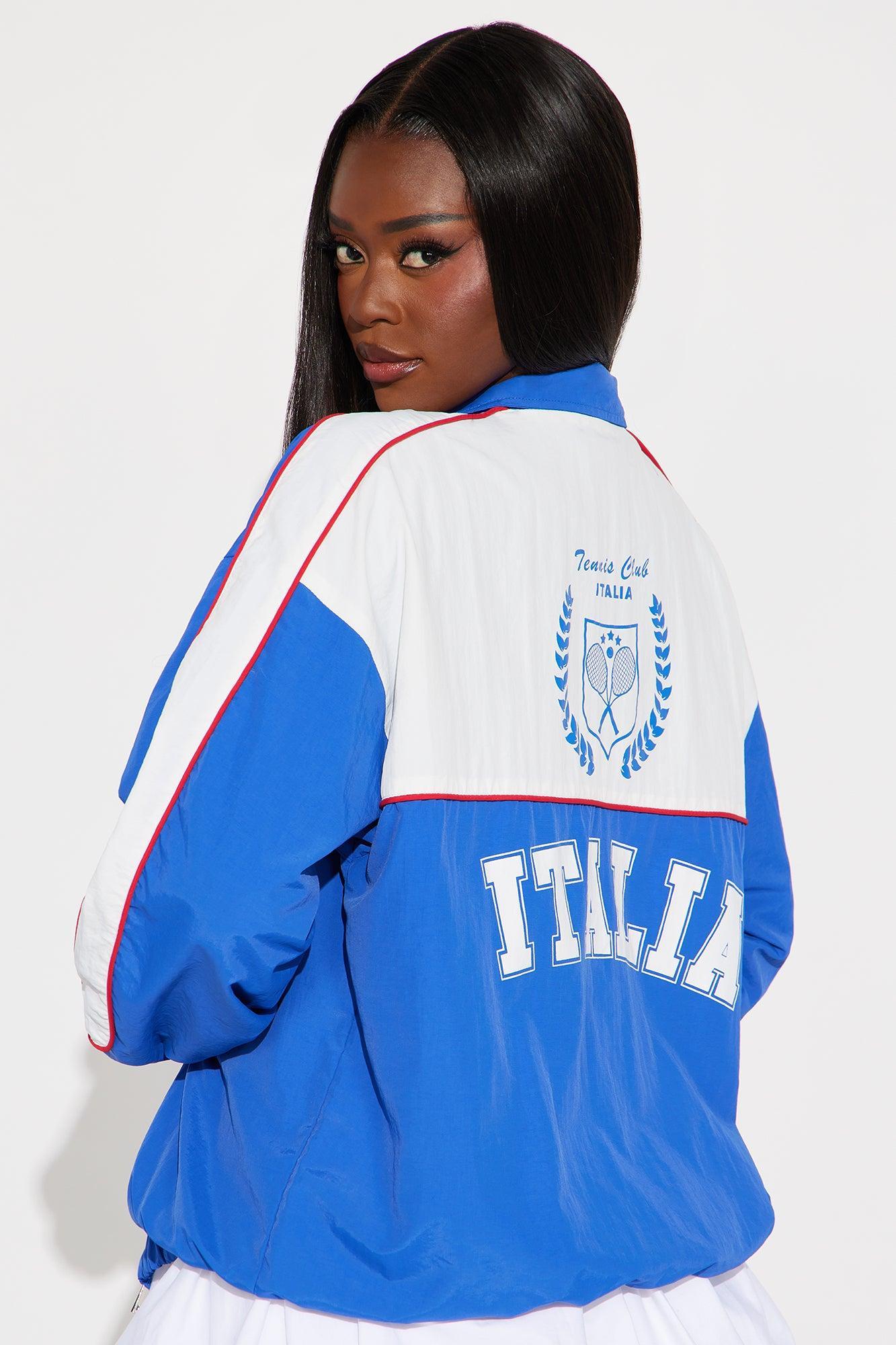 Italia Sporty Oversized Windbreaker - Blue/combo Product Image