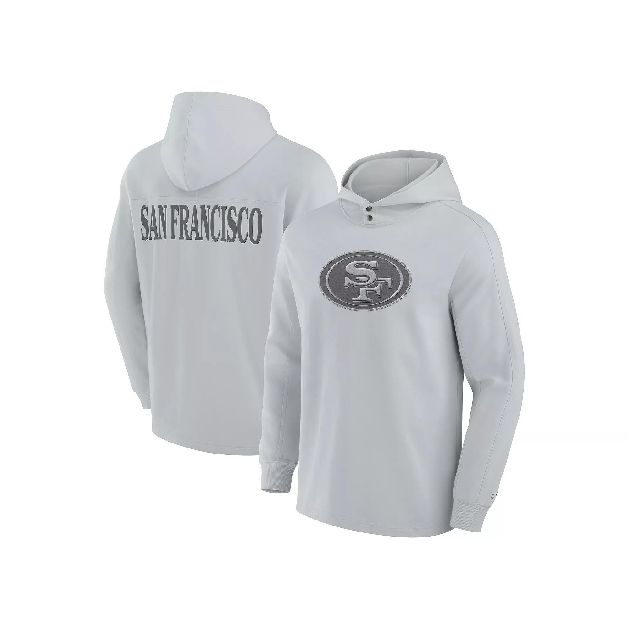 Men's Fanatics Gray San Francisco 49ers Elements Blaze Tri-Blend Long Sleeve Hoodie T-Shirt, Size: Medium, Grey Product Image