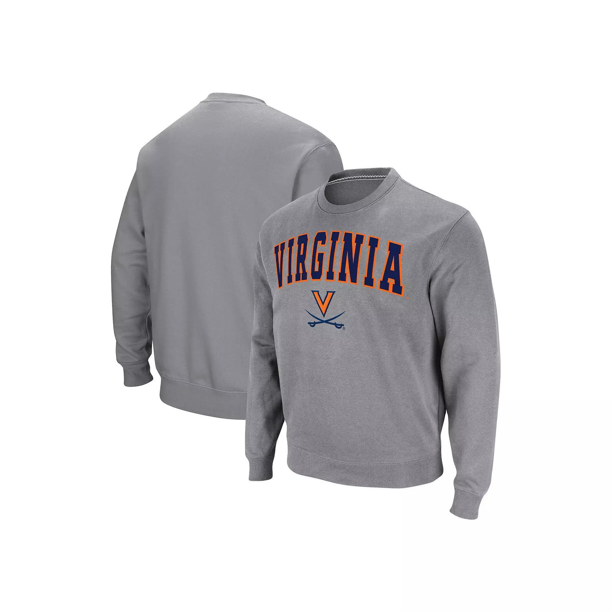 Mens Colosseum Heather Gray Virginia Cavaliers Arch & Logo Pullover Sweatshirt Product Image