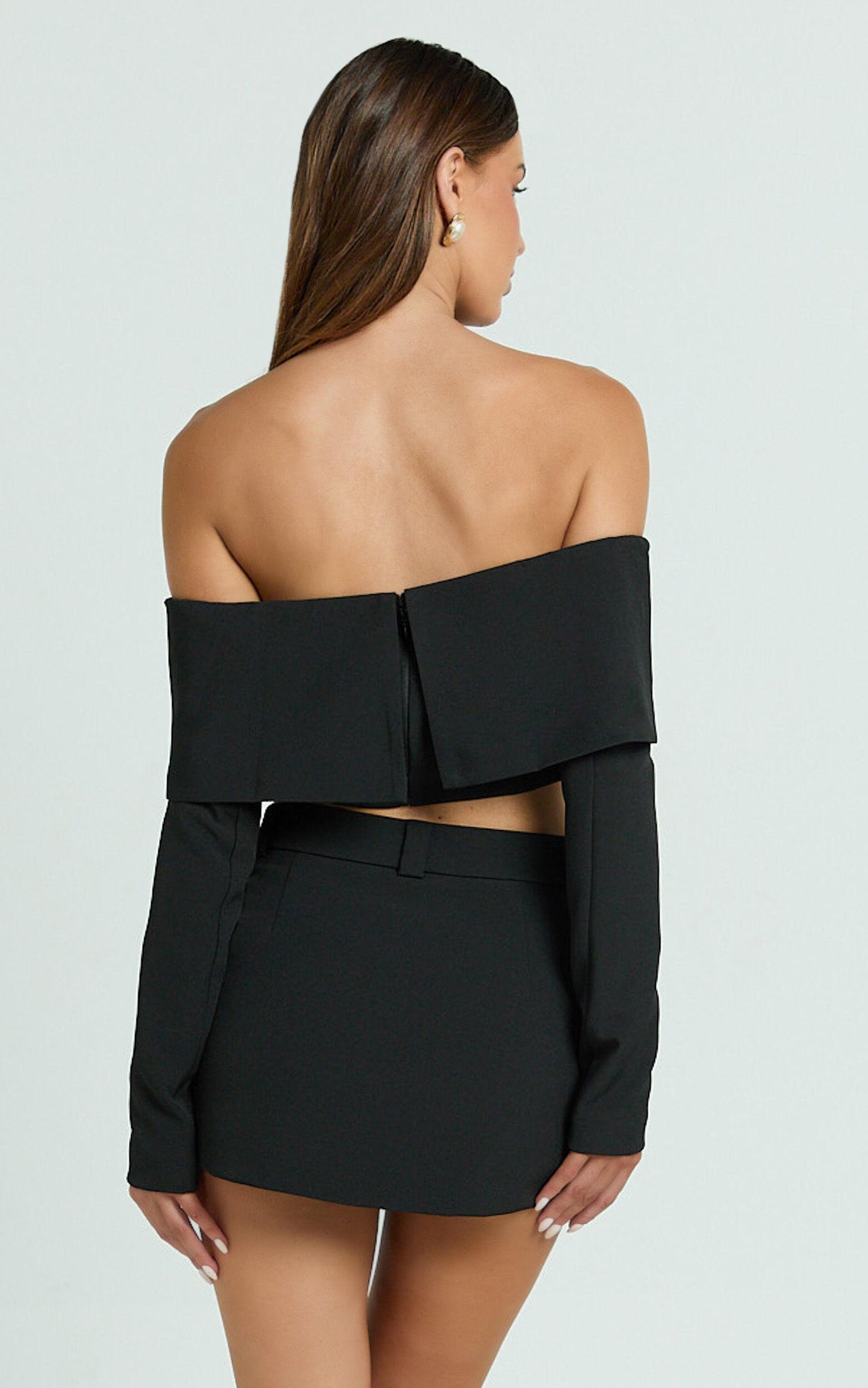 Ursula Mini Skirt - Structured Tailored Skirt in Black Product Image