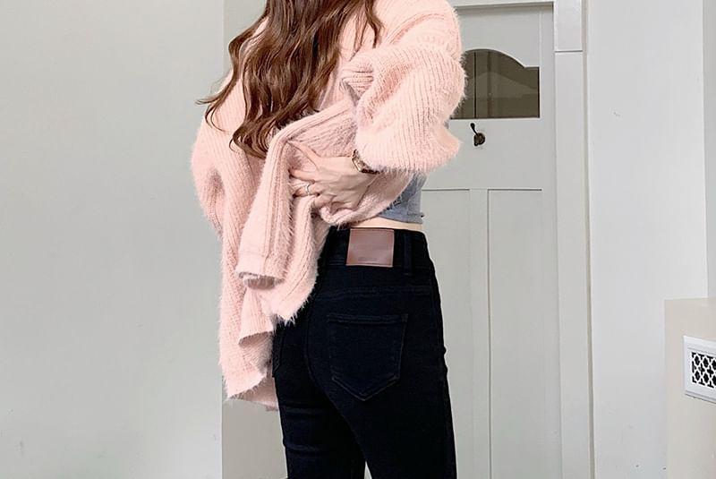 High Rise Cropped Flared Jeans Product Image